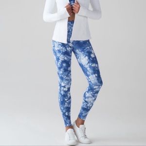 Lululemon Wunder Under Pant Hi-Rise Shibori Varsity Blue White 2 Leggings